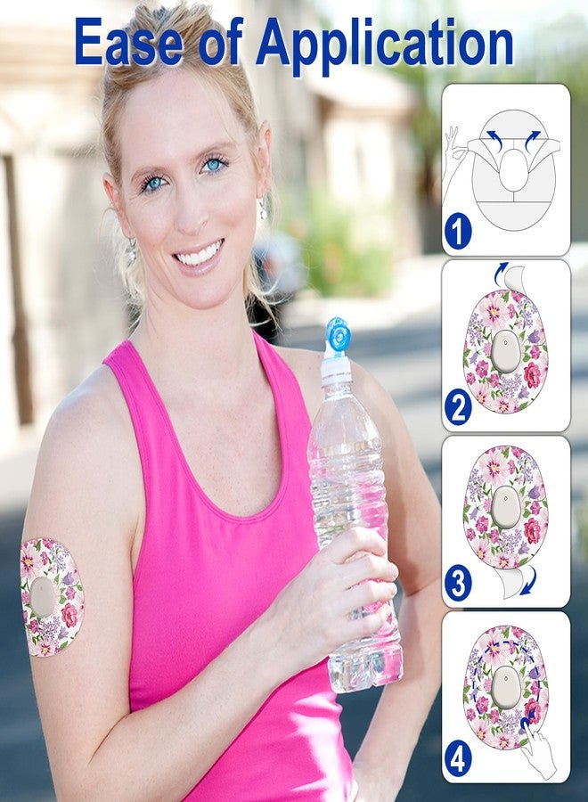 HONYOU 15Pack Adhesive Patches for Dexcom G7 & Stelo Overpatch Waterproof 15 Days Long Stay CGM Sensor Patches, Sweatproof & Latex-Free, Floral Pattern Overlay Tape with Hole - Image 5